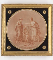 Juno, Venus y Cupido, grabado realizado por William Wynne Ryland, 1777